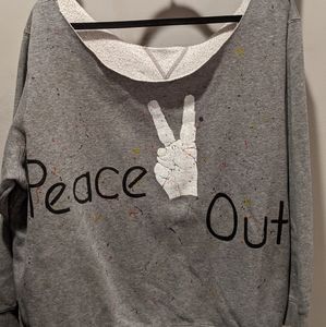 Peace Out✌️ Off the shoulder sweatshirt.